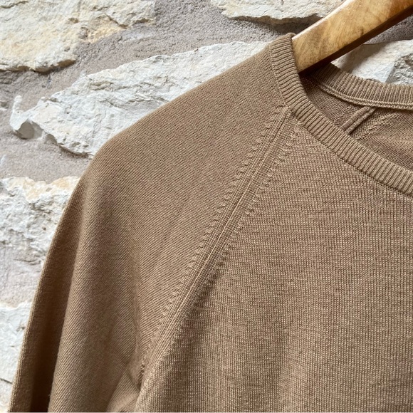 Philippe Adec Women's V-Neck Sweater in Camel Brown - Picture 3 of 8